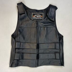 Custom BILT Leather Shadow Vest Jacket Men Medium Black